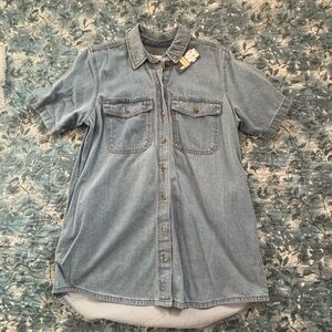 Universal Thread Medium Wash Denim Shirt Dress